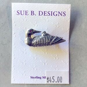 Sue B. Designs Sterling Silver Loon Pin